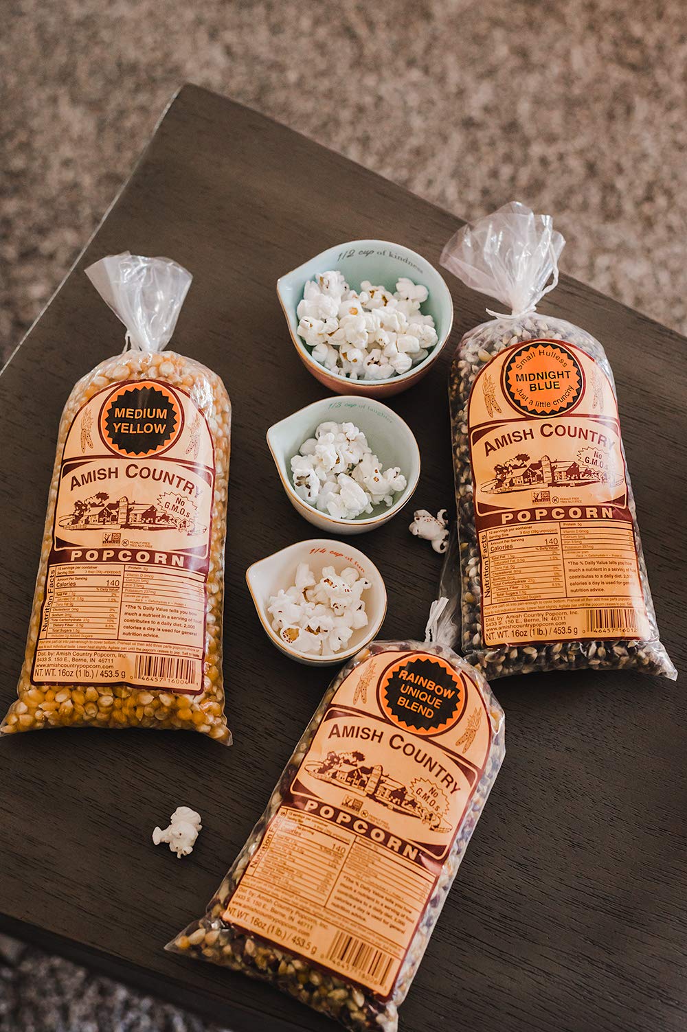 Amish Country Popcorn Yellow kernels delivering classic light crunch.