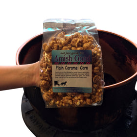 Amish Good fresh popcorn from oven to kettle process.