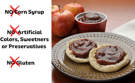 AMISH VALLEY Apple Butter spread on toast, a sweet, all-natural breakfast option.