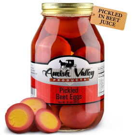 Amish Valley Pickled Eggs in Beet Juice Jar: bold flavor for snacking and entertaining