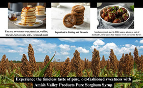 Amish Valley Sorghum Syrup used as baking glaze for biscuits and desserts.