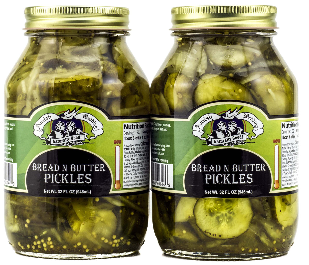 Amish Wedding Bread N Butter Pickles jar shows crisp slices and tangy flavor.