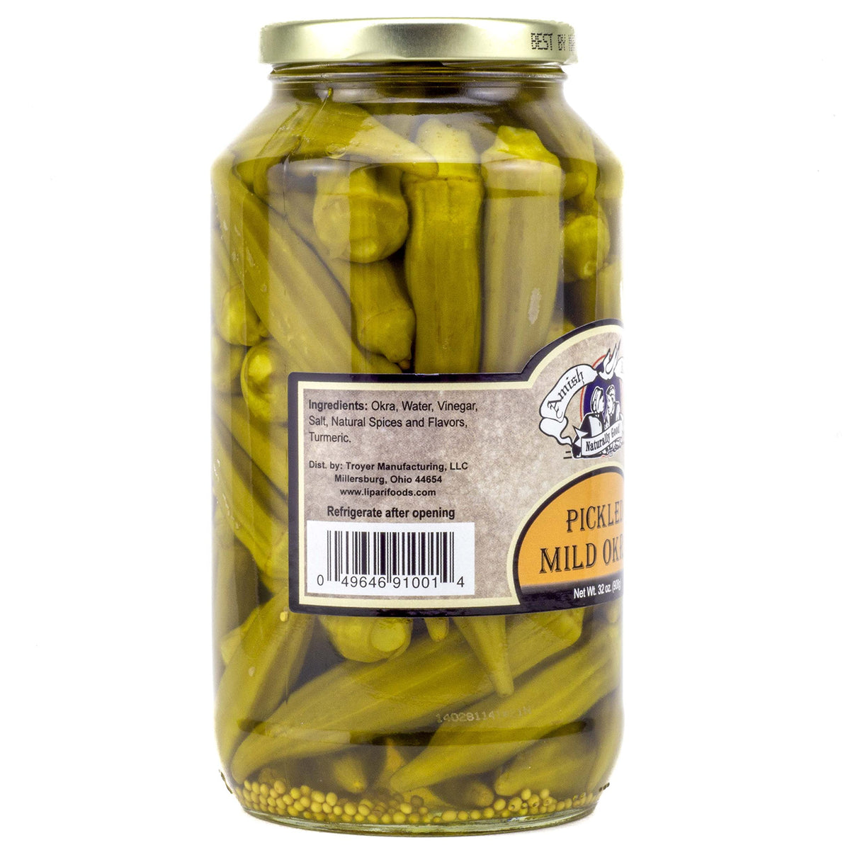 Amish Wedding Mild Pickled Okra on platter for appetizers and sharing.