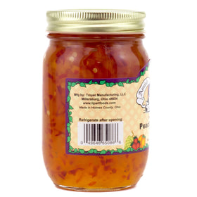 Amish Wedding Peach Jalapeno Jam 18oz pack2 toast serving showcases versatility.