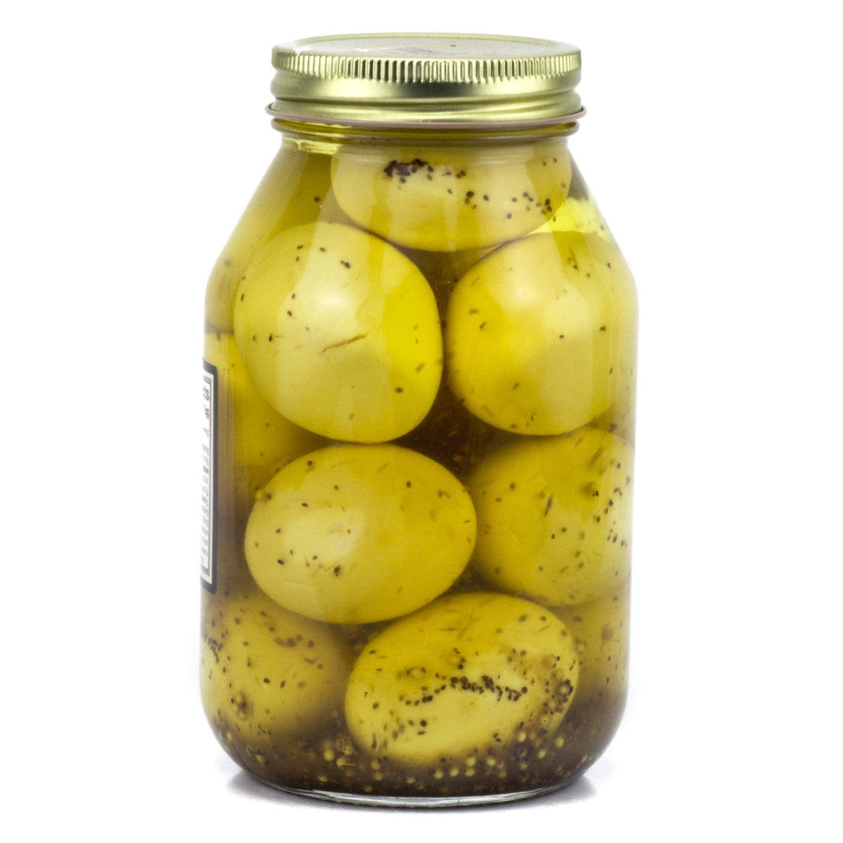 Amish Wedding pickled eggs plated as an appetizer on a serving tray