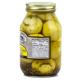 Amish Wedding pickled eggs variety display with five flavors for tastings