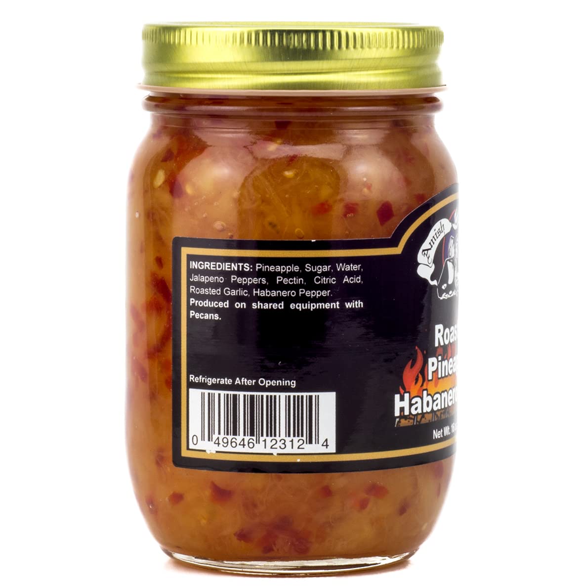 Amish Wedding Roasted Pineapple Habanero Sauce dip with tortilla chips.