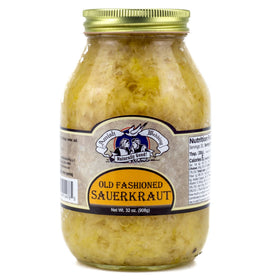 Amish Wedding sauerkraut jar 32oz showing glass packaging for quick meals