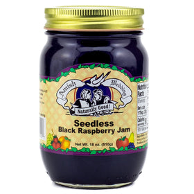 Amish Wedding seedless jam on toasted bread, glossy and fruit-forward.
