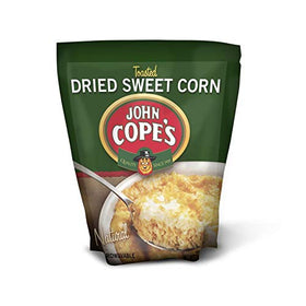 AmishTastes Cope's Sweet Dried Corn back view, highlights included recipes