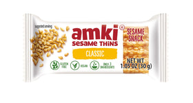 Poland-made Amki Sesame Thins Classic, premium sesame crunch.