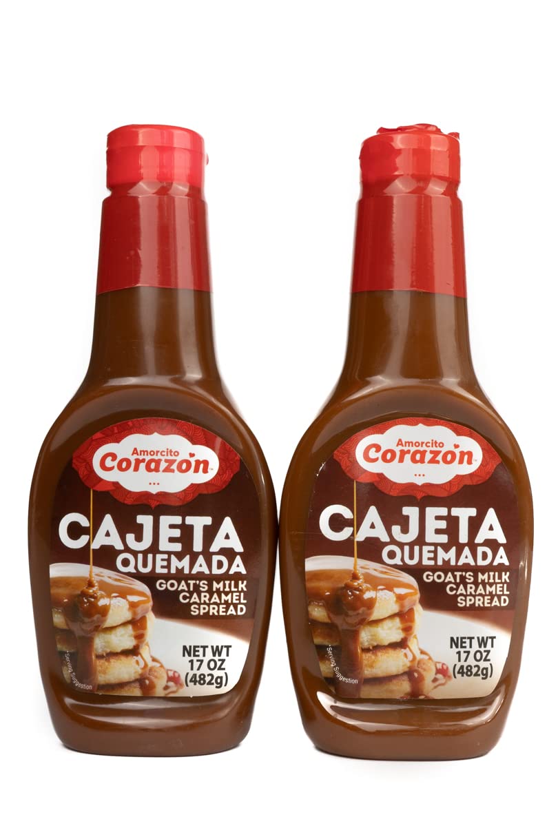 Amorcito Corazón cajeta goat milk bottle showing creamy texture for spreads and desserts.