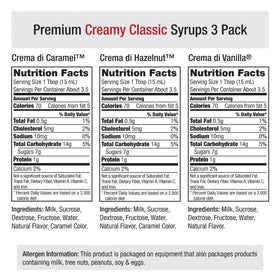 Amoretti Creamy Classics Hazelnut bottle pour for coffee toppings and sweet treats