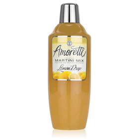 Amoretti Lemon Drop bottle pour for bright, citrus-forward cocktails.