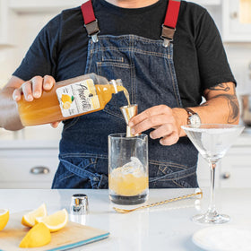 Amoretti Lemon Drop recipe brochure with easy cocktail ideas.