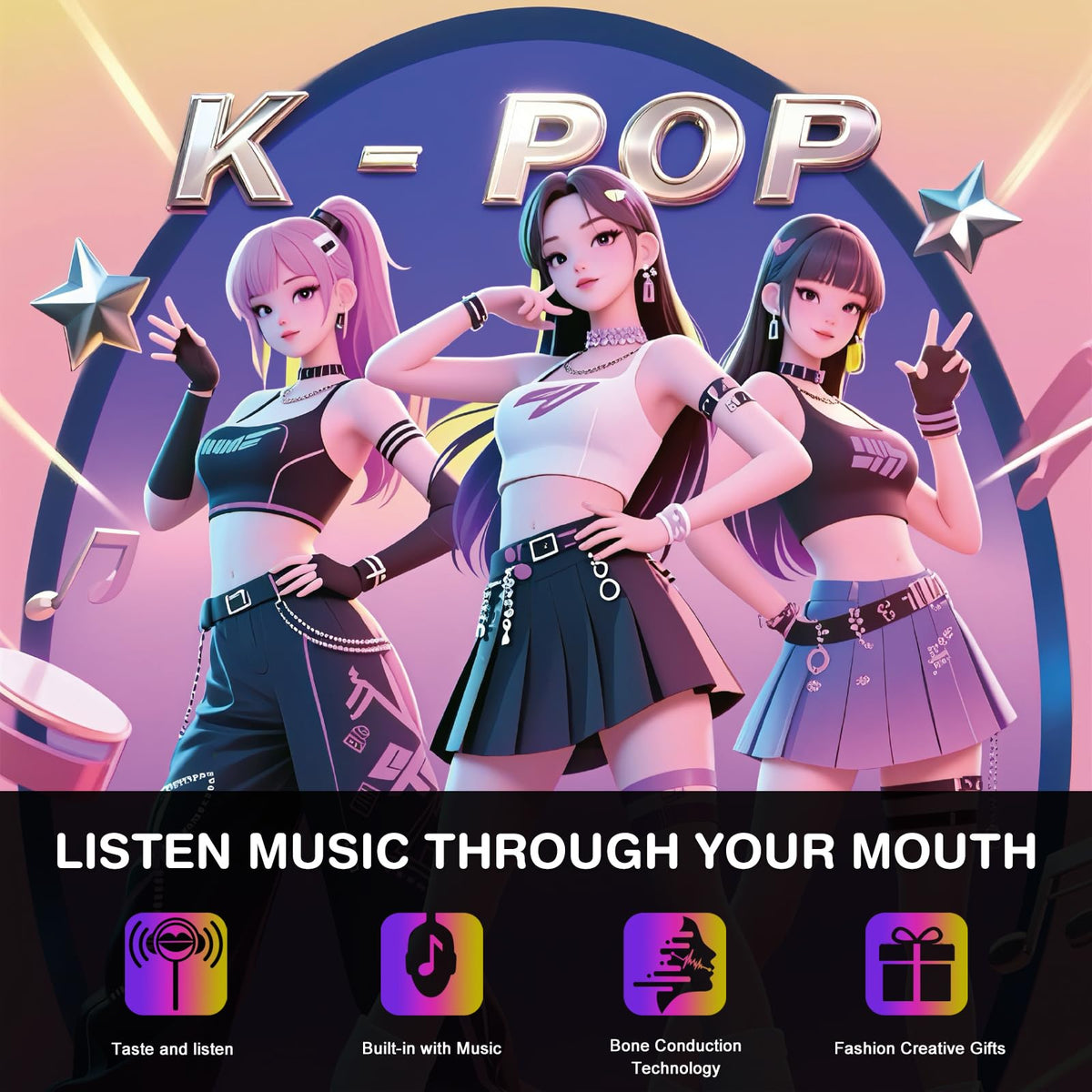 AMOS Music Lollipop blackberry flavor highlighted by bold, refreshing taste.