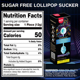 Amos Music Lollipop fat-free treat; a light indulgence.
