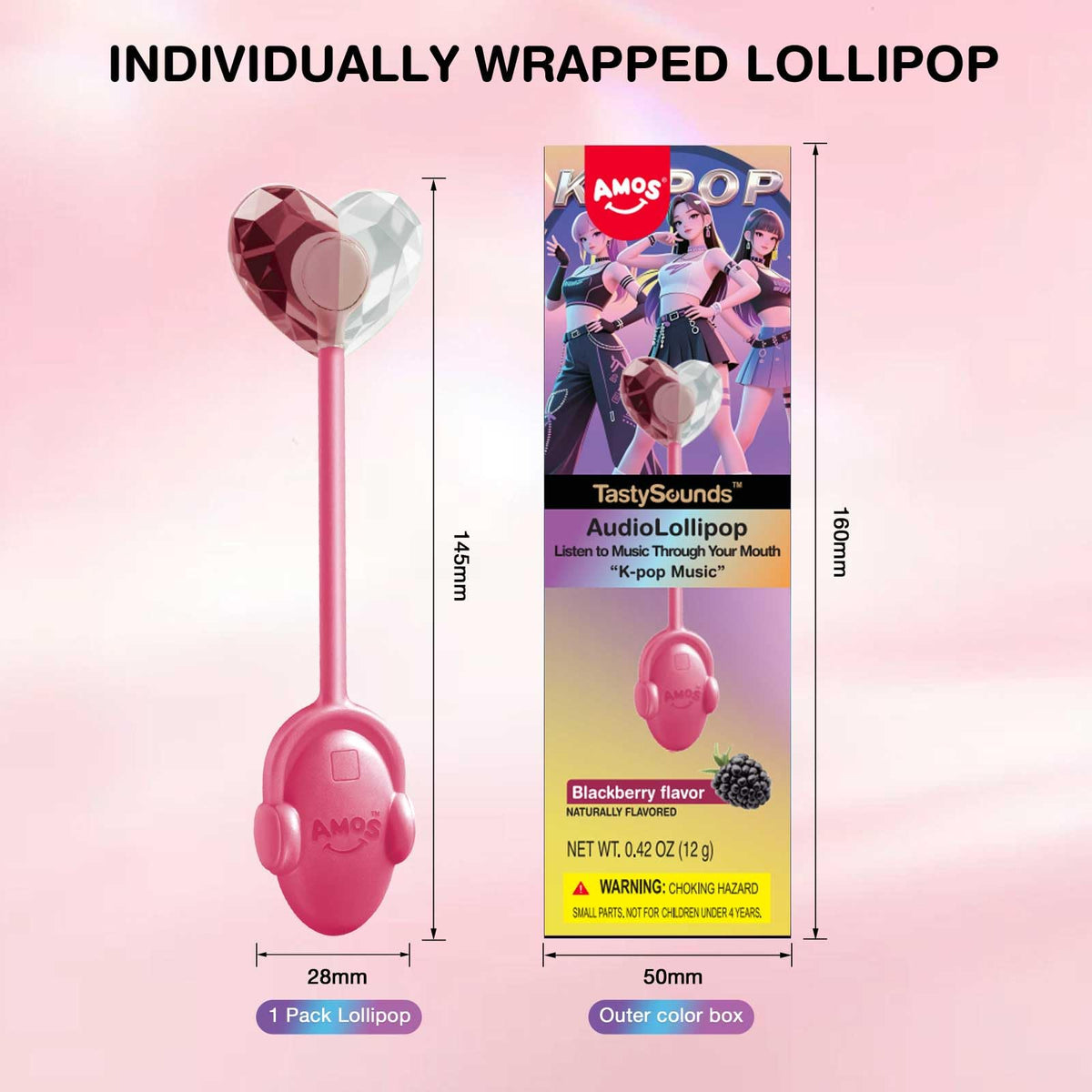 AMOS individually wrapped lollipops stay tidy and gift-ready.