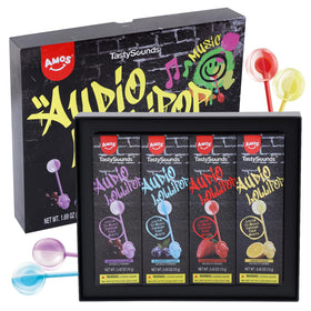 Amos Music Lollipop Suckers with earbuds deliver immersive hip hop audio while you snack.