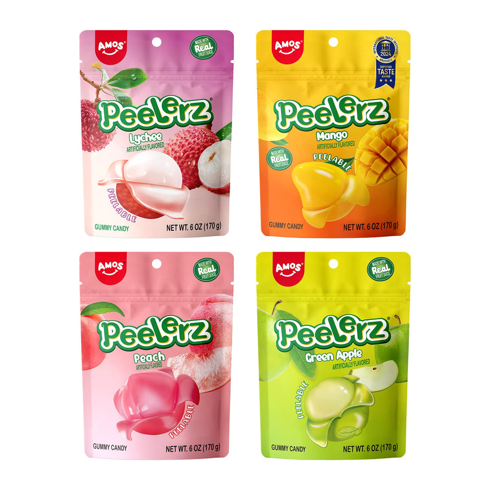 AMOS Peelerz assorted gummies with outer peel for a playful snack