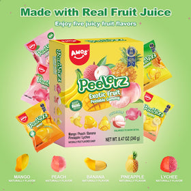 AMOS Peelerz Pineapple gummy blends tangy-sweet flavor with interactive peeling.