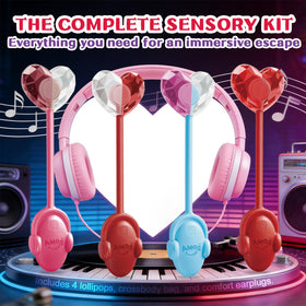 Amos TastySounds lollipop flavors close up showcasing four vibrant varieties