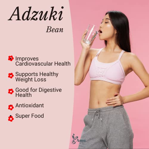 AMU Nutrition adzuki beans powder bag close-up showcases organic premium quality.