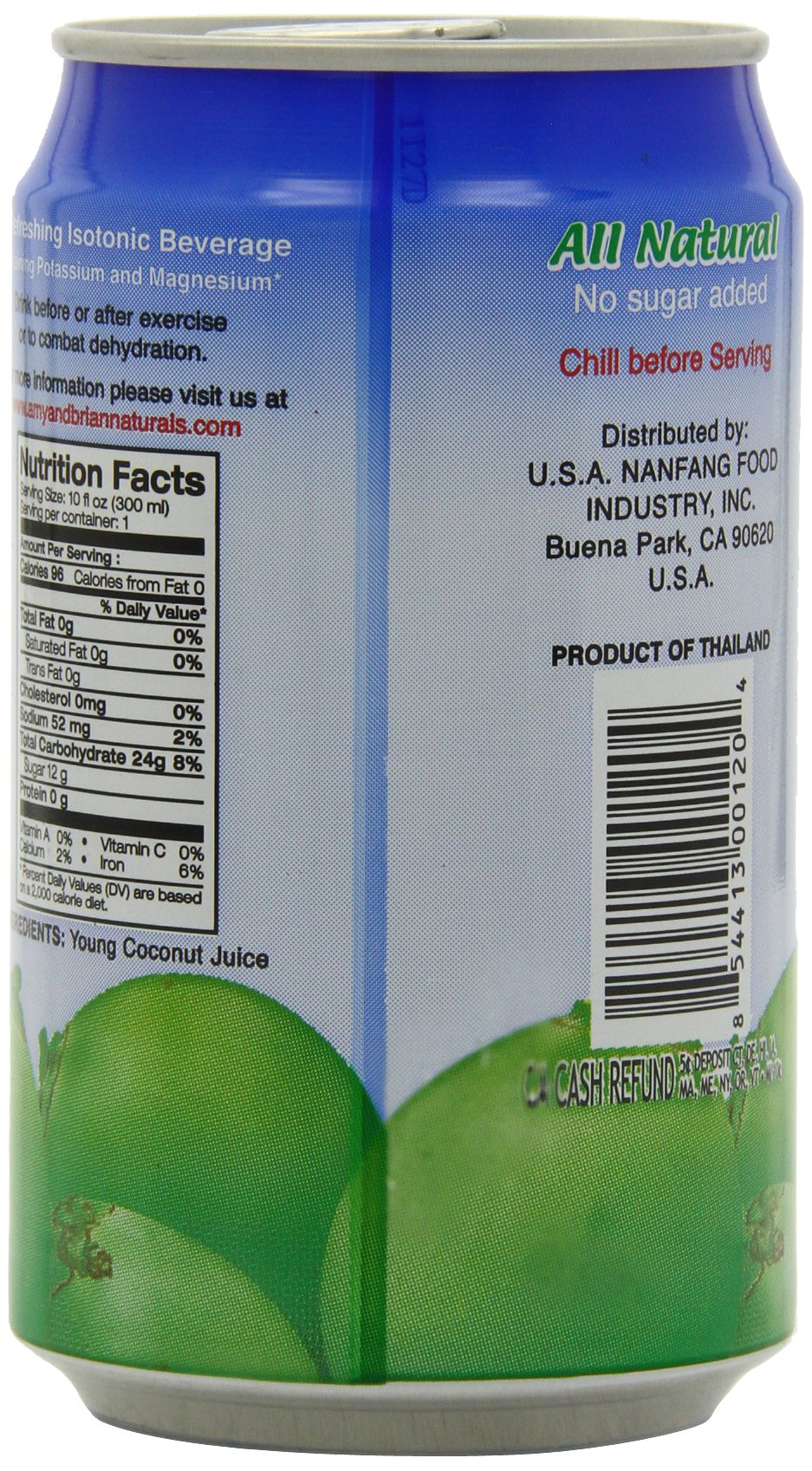 Amy & Brian coconut water lime flavor bottle with citrus note