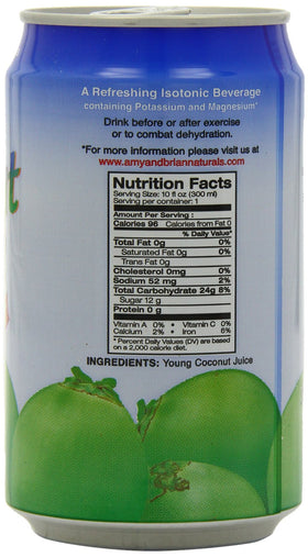 Amy & Brian coconut water with pulp bottle highlighting natural texture