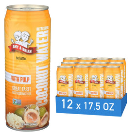 Amy and Brian Pure Coconut Water Original Bottle with natural electrolytes for hydration.