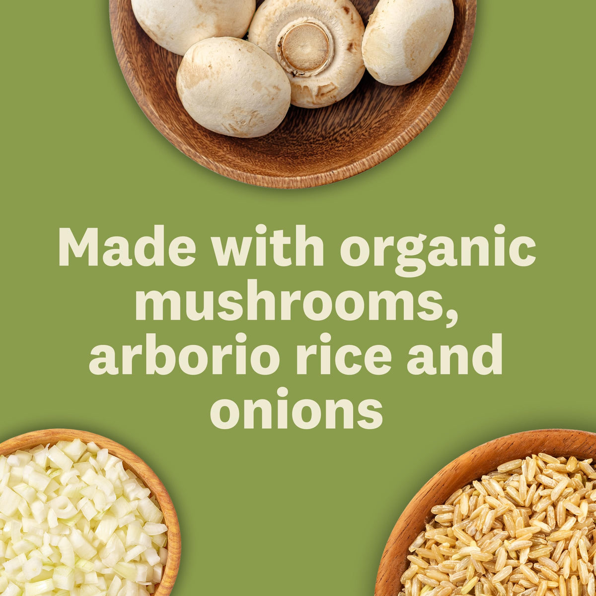 Amy's 12-pack display of mushroom bisque for pantry staples.