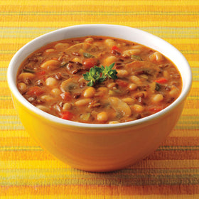 Amy's soup ingredients label showing organic vegetables and protein.