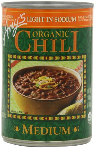 Amy's Organic Medium Vegan Chili simmering in thick Mexican-style broth