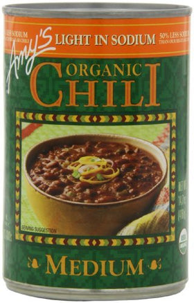 Amy's Organic Medium Vegan Chili simmering in thick Mexican-style broth