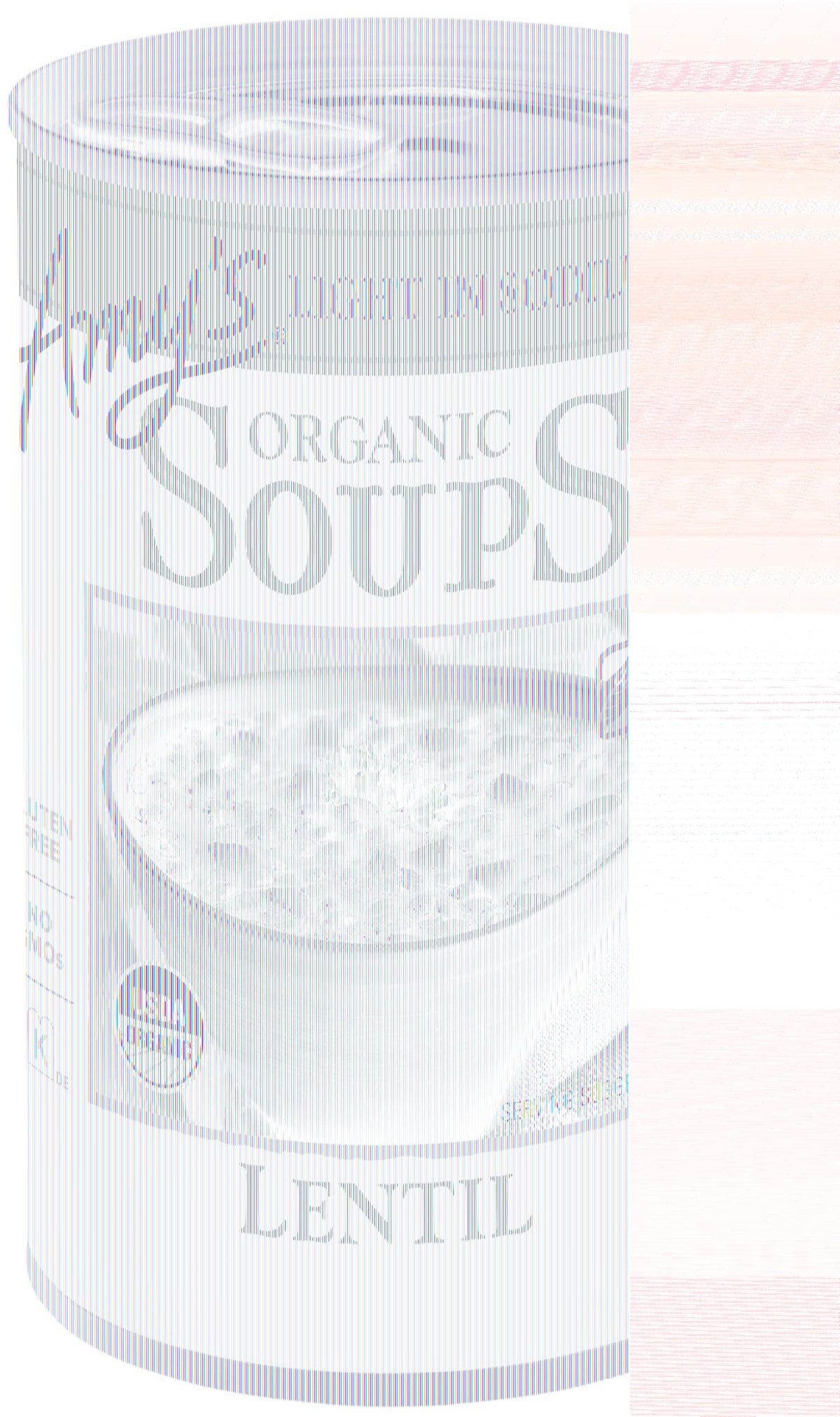 Amy's Organic Lentil Soup can, quick meal option ready in minutes