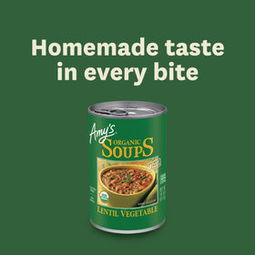 Amy's Lentil Soup microwavable bowl for quick lunches