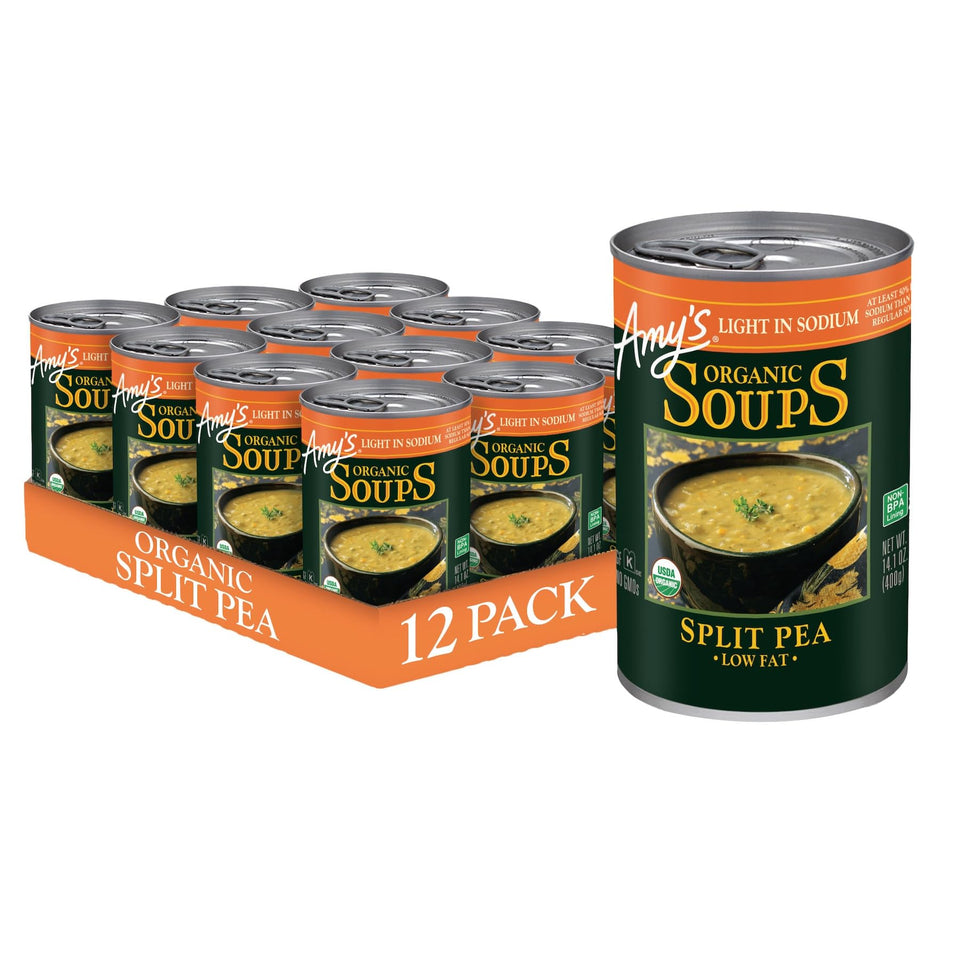 Amy's Organic Split Pea Soup can—pantry-friendly and protein-rich.