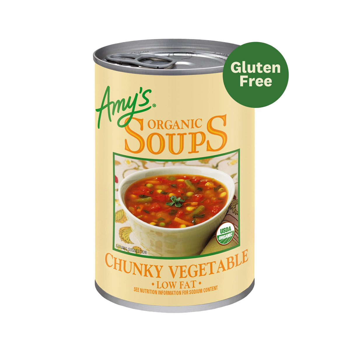 Amy's Organic vegetables can highlighted by colorful organic ingredients