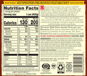 Amy's Gluten Free tag confirms a suitable option for gluten-sensitive diets.