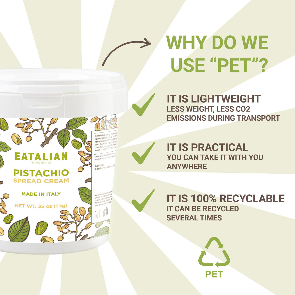 AMZ BETTER EATALIAN pistachio cream seal lid keeps freshness intact.