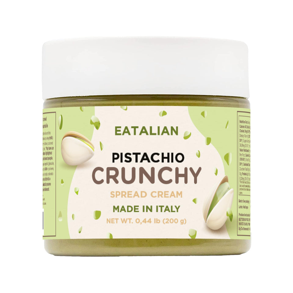 AMZ BETTER EATALIAN pistachio cream jar with crunchy texture, perfect for spreading