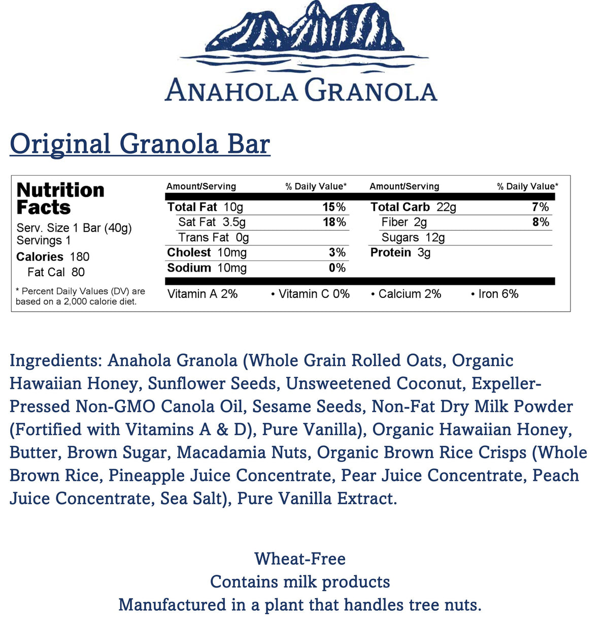 Anahola Granola Original Bars individually wrapped for quick kids' snacks.