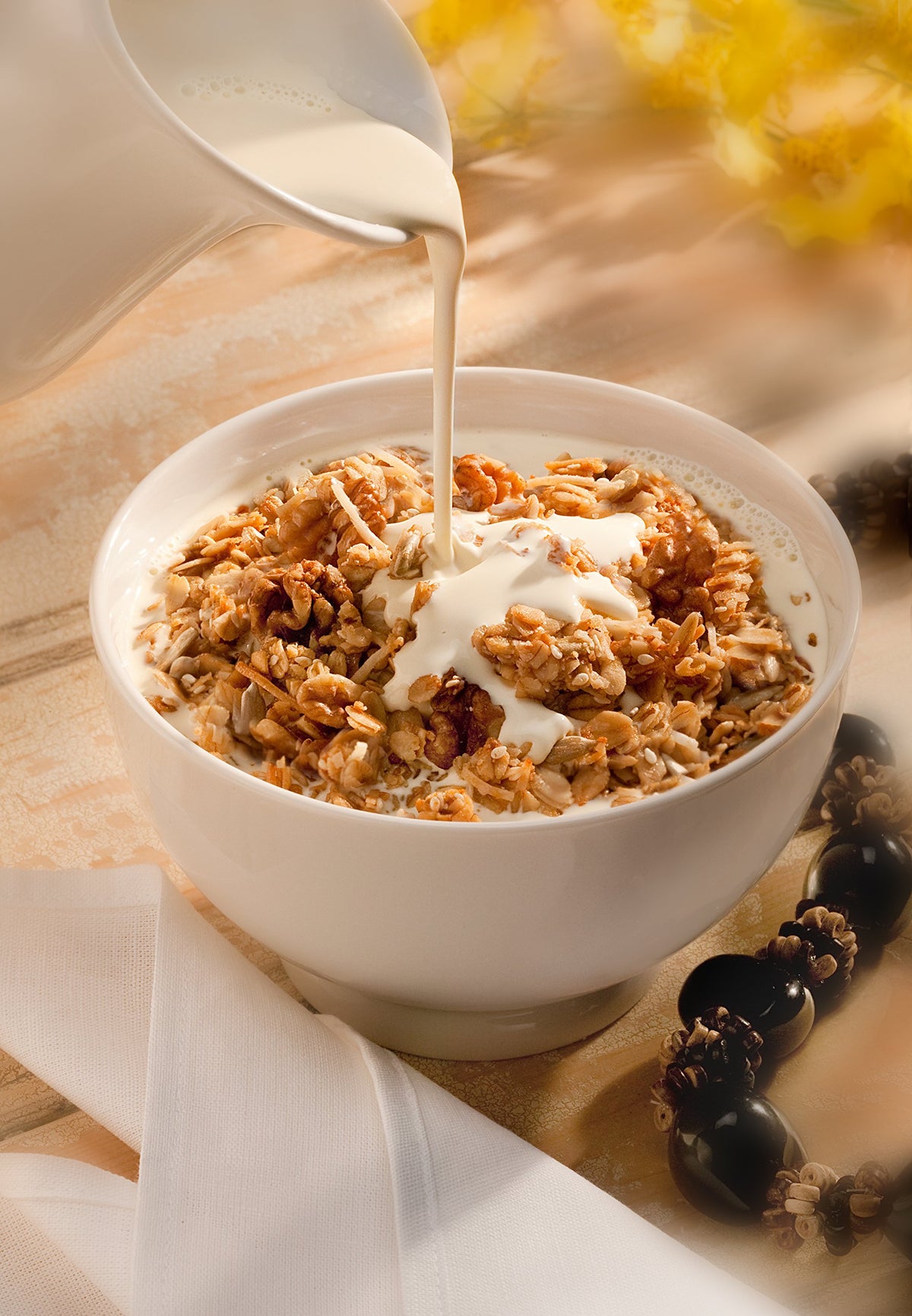 Anahola Granola Tropical oats, coconut, and pineapple close-up showing quality ingredients.