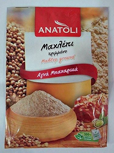 Anatoli mahleb spice in a tin, ready to elevate aromatic desserts.