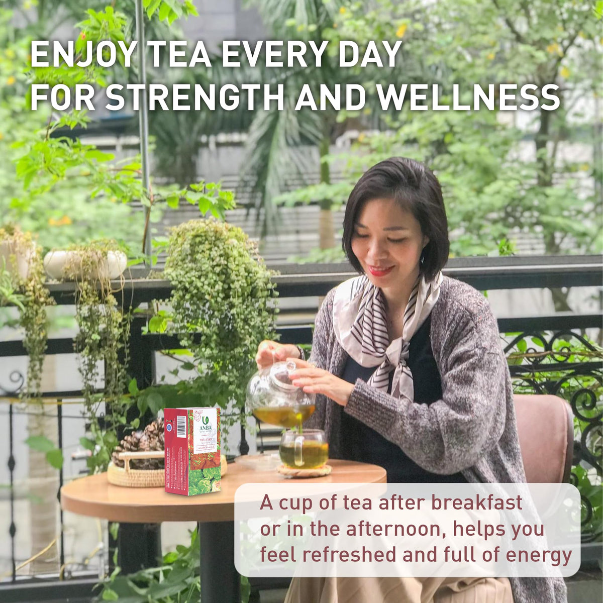 ANBA tea over ice, refreshing and lightly aromatic.