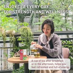 ANBA tea over ice, refreshing and lightly aromatic.
