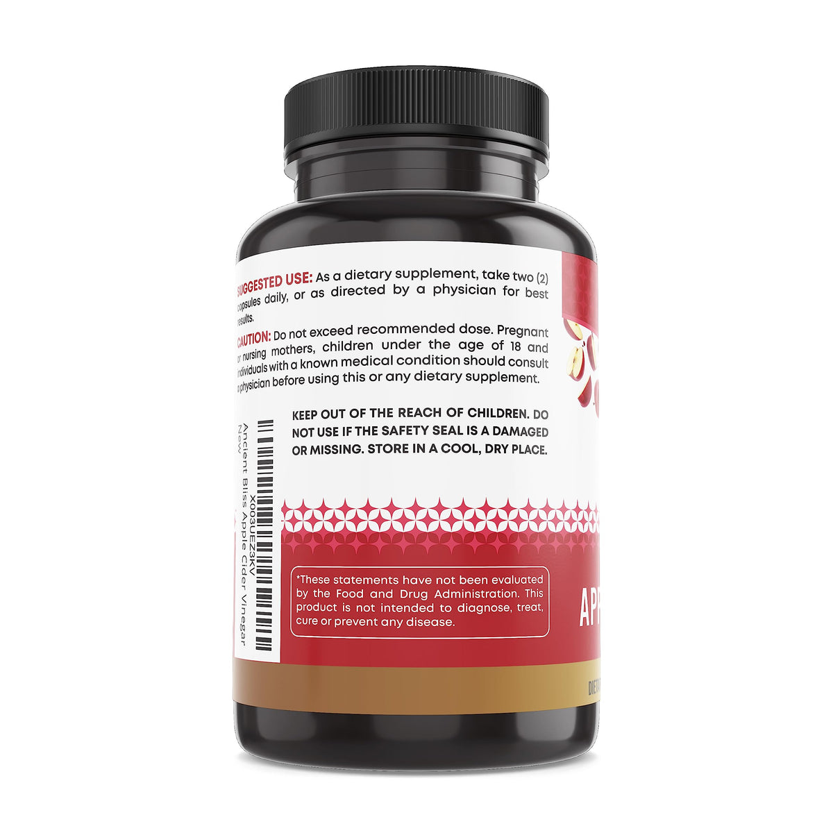 Ancient Bliss daily dosage capsules scene with easy-to-swallow capsules.