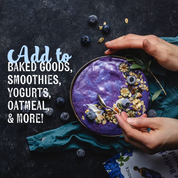 Ancient Choice butterfly pea flower powder smoothie with natural hue
