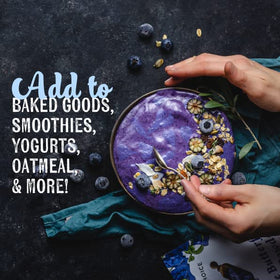 Ancient Choice butterfly pea flower powder smoothie with natural hue