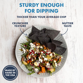 Ancient Crunch MASA Blue Corn Chips handmade in a small batch.